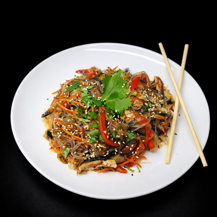 Фунчоза с курицей и овощами