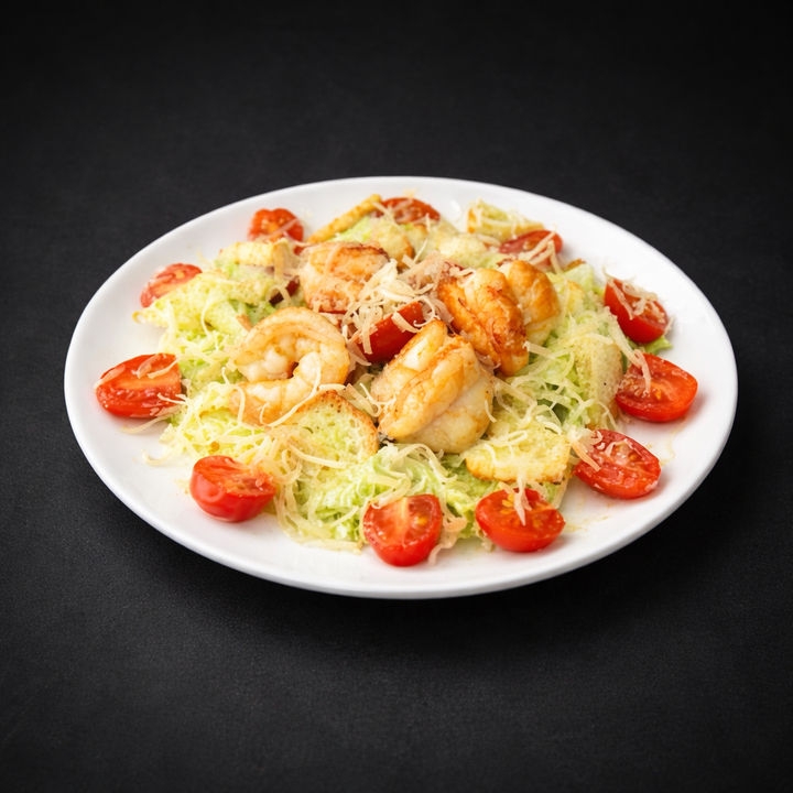 Цезарь с тигровыми креветками